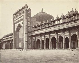 Futtypore Sikri; The Mosque on the Western Side of the Quadrangle; Samuel Bourne, English, 1834 - 1912, Fatehpur Sikri, India