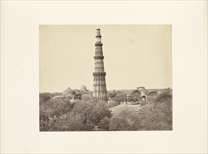 Delhi; The Kutub Minar and Surrounding Ruins, from the East; Samuel Bourne, English, 1834 - 1912, Delhi, India; about 1866