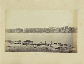 Benares; General View from the Opposite Bank of the Ganges; Samuel Bourne, English, 1834 - 1912, Benares, India, Asia; 1865