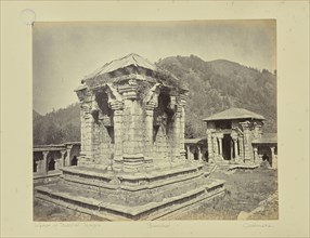 Interior of Buddist sic Temple. Bannihar. Cashmere; William H. Baker, British, about 1829 - 1880, Buniyar, Kashmir, India