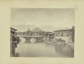 Srinager. Third Bridge. Cashmere; John Burke, Irish, about 1843 - 1900, Srinagar, Kashmir, India; 1860s–1870s; Albumen silver