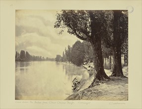 View down the Jhelum from Cher Chenar Bagh. Srinager. Cashmere; William H. Baker, British, about 1829 - 1880, Srinagar, Kashmir
