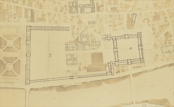 Plan of the Louvre and its Surroundings around 1830 by Charles Vasserot; Édouard Baldus, French, born Germany, 1813 - 1889