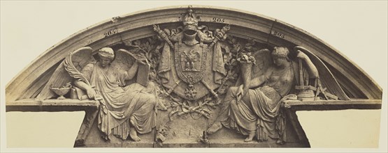 Le Travail intellectuel et le Travail manuel , Sculpture by Georges Diébolt, Decoration of the Louvre, Paris; Édouard Baldus
