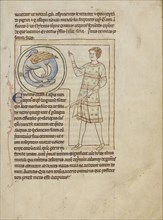 An Emorois; England; about 1250 - 1260; Pen-and-ink drawings tinted with body color and translucent washes on parchment; Leaf