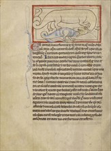 A Hydrus; England; about 1250 - 1260; Pen-and-ink drawings tinted with body color and translucent washes on parchment; Leaf