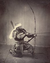 Samurai with Long Bow; Felice Beato, 1832 - 1909, Japan; 1863; Albumen silver print