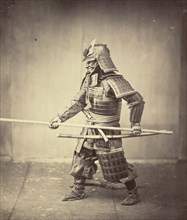 Samurai with Jousting Pole; Felice Beato, 1832 - 1909, Japan; 1863 - 1868; Albumen silver print