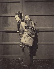Japanese Woman Carrying a Child; Felice Beato, 1832 - 1909, Japan; 1863 - 1868; Albumen silver print