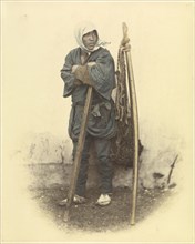 Coolie; Felice Beato, 1832 - 1909, Japan; 1863 - 1868; Hand-colored Albumen silver print