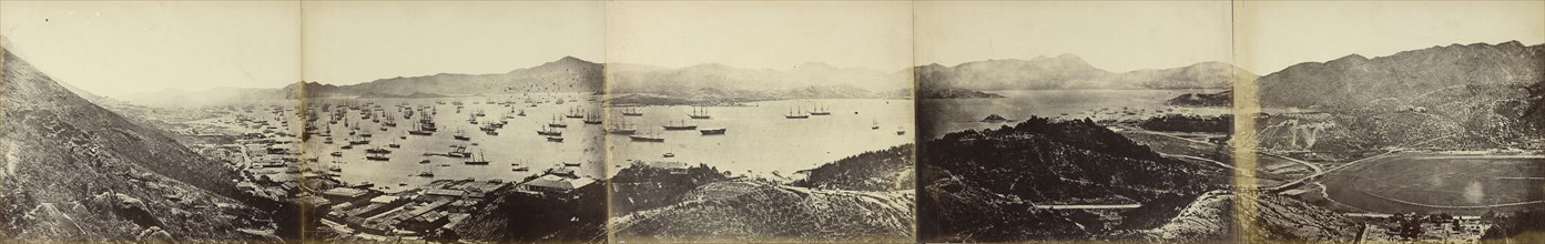 Panorama of Hong Kong, taken from Happy Valley; Felice Beato, 1832 - 1909, Henry Hering, 1814