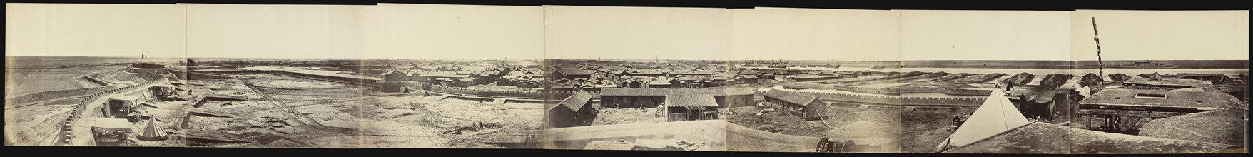 Panorama, View of Pehtung, Binhai New Area, Tianjin, China, August 1st, 1860; Felice Beato, 1832 - 1909, Henry Hering, 1814 - 1893