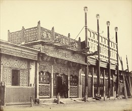Street and Shops in the Tartar City at Peking, Beijing, China; Felice Beato, 1832 - 1909, Henry Hering, 1814