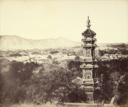 View of the Summer Palace, Yuen-Ming-Yuen, showing the Pagoda before the Burning, Beijing, China; Felice Beato, 1832 - 1909