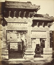 Part of the Entrance to the Lama Temple near Peking, Beijing, China; Felice Beato, 1832 - 1909, Henry Hering