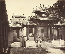 Entrance of the Five Genii Temple, Canton, China; Felice Beato, 1832 - 1909, Henry Hering, 1814