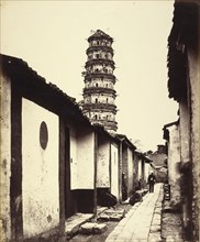 Nine-storied Pagoda and Tartar Street, Canton; Felice Beato, 1832 - 1909, Henry Hering, 1814