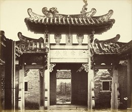 Arch in Confucius' Temple, Canton, Guangzhou, China; Felice Beato, 1832 - 1909, Henry Hering, 1814 - 1893