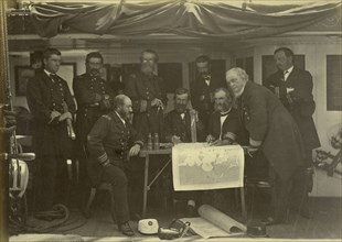 Council of War Onboard; Felice Beato, 1832 - 1909, Korea; May 19, 1871; Albumen silver print