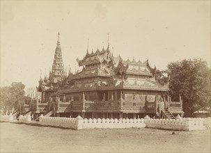 King Thibaw Min's School Now Used as a Church; Felice Beato, 1832 - 1909, Burma; 1888 - 1893; Albumen