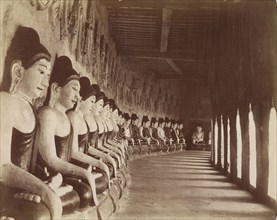 The Forty-nine Gautamas in the Sagaing Temple; Felice Beato, 1832 - 1909, Burma; 1887 - 1895; Albumen