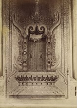 King Thibaw Min's Throne Room - Mandalay; Felice Beato, 1832 - 1909, Mandalay, Burma; about 1890; Albumen