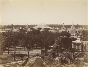 The Incomparable Pagoda from Mandalay Hill; Felice Beato, 1832 - 1909, Mandalay, Burma; about 1890