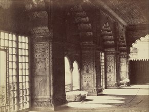 Interior of the Crystal Throne in the Dewan-i-Khas; Charles Moravia, British, about 1821 - 1859, Delhi, India; 1858; Albumen
