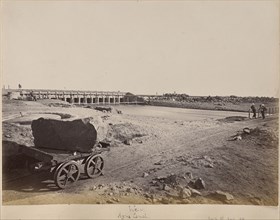 Weir, Agra Canal; Unknown maker; Agra, India; before 1875; Albumen silver print