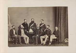 Group Portrait - Eight European Men; Allahabad, India; about 1875; Albumen silver print