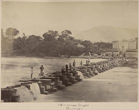 Weir across Ganges, Hurdwar; Haridwar, India; about 1881; Albumen silver print