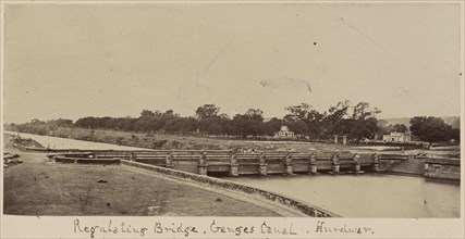 Regulating Bridge, Ganges Canal, Hurdwar; Haridwar, India; about 1881; Albumen silver print