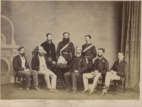 Group Portrait - Eight European Men; Allahabad, India; about 1875; Albumen silver print
