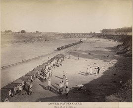 Lower Ganges Canal, Ramghat cutting; possibly G.W. Woodcroft, British, active 1860s - 1880s, Doab, India; about 1872; Albumen
