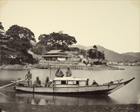Japanese Junk in Canal, Nagasaki; Felice Beato, 1832 - 1909, Nagasaki, Japan; 1865; Albumen silver print