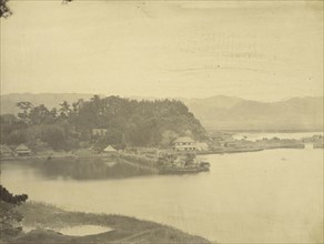 Tea House at Kanazawa, Hirakata Bay from Kyurantei; Felice Beato, 1832 - 1909, Kanazawa, Japan; 1867