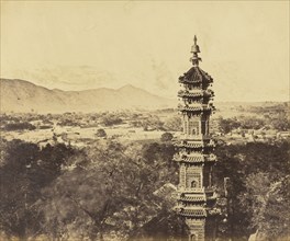 View of the Summer Palace. Yuan Ming Yuan Pagoda. Before the Burning, Pekin, October 18, 1860; Felice Beato