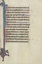 Initial I: A Bird Feeding its Young and a Bird in Flight; Bute Master, Franco-Flemish, active about 1260 - 1290, Northeastern
