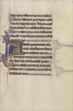 Initial A: A Jew Holding a Spade; Bute Master, Franco-Flemish, active about 1260 - 1290, Northeastern, illuminated, France