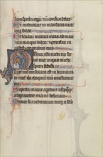 Initial M: A Man Touching a Rock and Pointing; Bute Master, Franco-Flemish, active about 1260 - 1290, Northeastern, illuminated