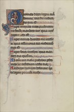 Initial O: A Saint Holding a Scroll; Bute Master, Franco-Flemish, active about 1260 - 1290, Paris, written, France