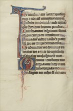 Initial D: David Pointing to a Bloody Sword; Bute Master, Franco-Flemish, active about 1260 - 1290, Paris, written, France