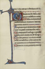 Initial M: Nathan Revealing the Lamb to David; Bute Master, Franco-Flemish, active about 1260 - 1290, Paris, written, France