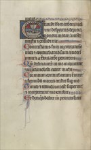 Initial E: Passengers in a Boat Crying Out to God for Mercy; Bute Master, Franco-Flemish, active about 1260 - 1290, Paris