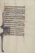 Initial E: A Monk Crushed by a Fallen Tower; Bute Master, Franco-Flemish, active about 1260 - 1290, Paris, written, France