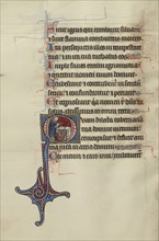 Initial O: A Priest Celebrating Mass; Bute Master, Franco-Flemish, active about 1260 - 1290, Northeastern, illuminated, France