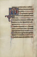 Initial M: The Father and the Son Enthroned; Bute Master, Franco-Flemish, active about 1260 - 1290, Northeastern, illuminated