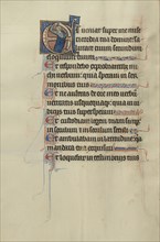Initial E: A Man Holding a Scroll; Bute Master, Franco-Flemish, active about 1260 - 1290, Paris, written, France; illumination