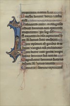 Initial I: People Held Captive; Bute Master, Franco-Flemish, active about 1260 - 1290, Paris, written, France; illumination