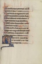 Initial E: A Saint Holding a Scroll; Bute Master, Franco-Flemish, active about 1260 - 1290, Paris, written, France